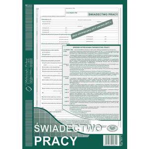 Druk MiP Świadectwo Pracy A4/40